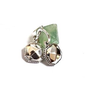 LAGOS Earrings Charm Hoop Drop Dangle 14K Posts 925 Rock Collection V.GOOD COND